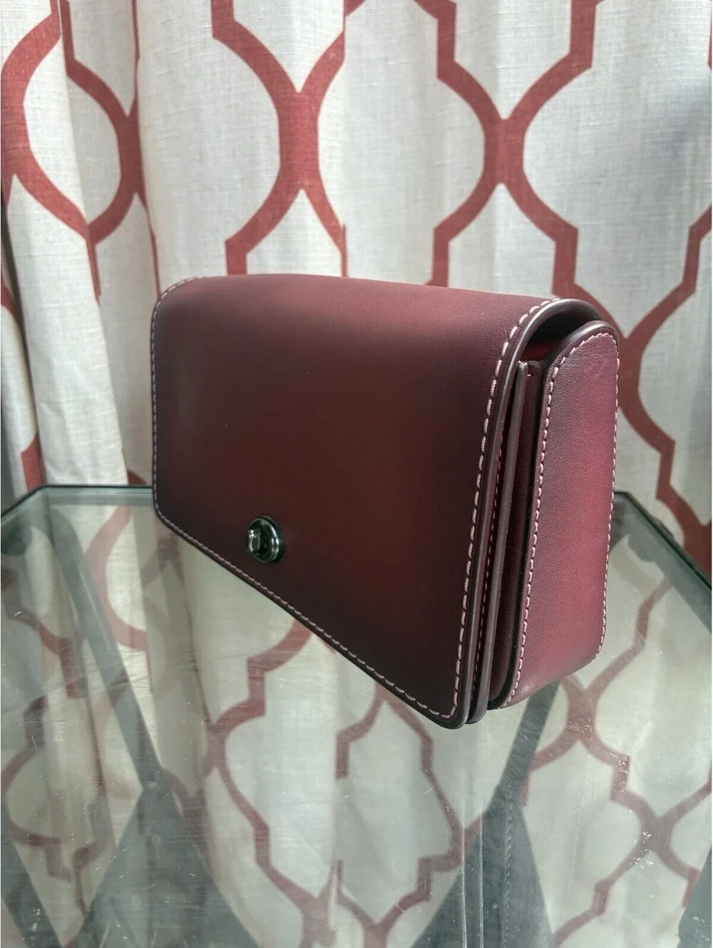 Coach 1941 Oxblood Dinky 24 37296 Glovetanned Leather Kisslock Crossbody